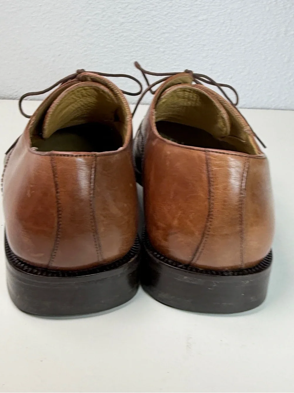 Johnston Murphy Handcrafted Spain Cap Toe Oxford Dress Shoes size 11.5 Vintage